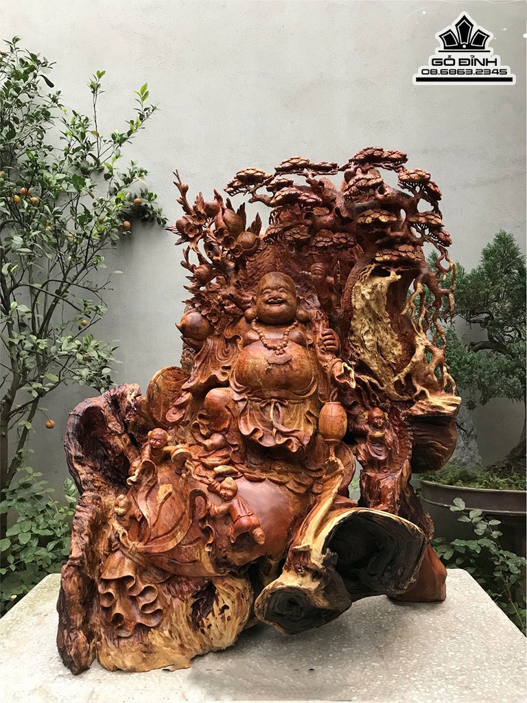 Tượng Phật Di Lặc Gỗ Sụn Hương Cao 110 Ngang 85 Sâu 52 (cm) 0