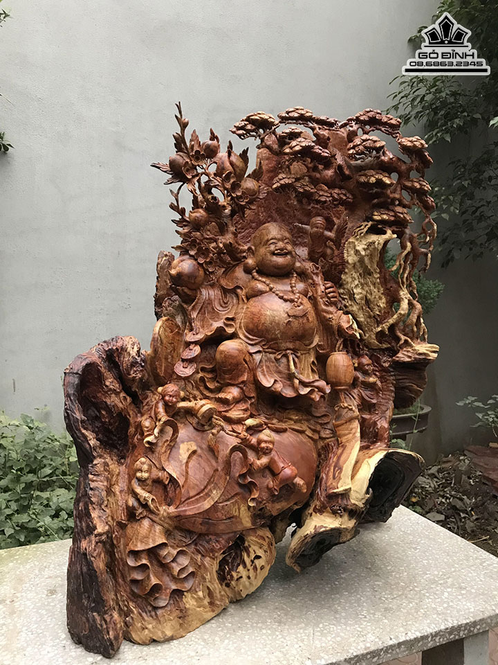 Tượng Phật Di Lặc Gỗ Sụn Hương Cao 110 Ngang 85 Sâu 52 (cm) 1