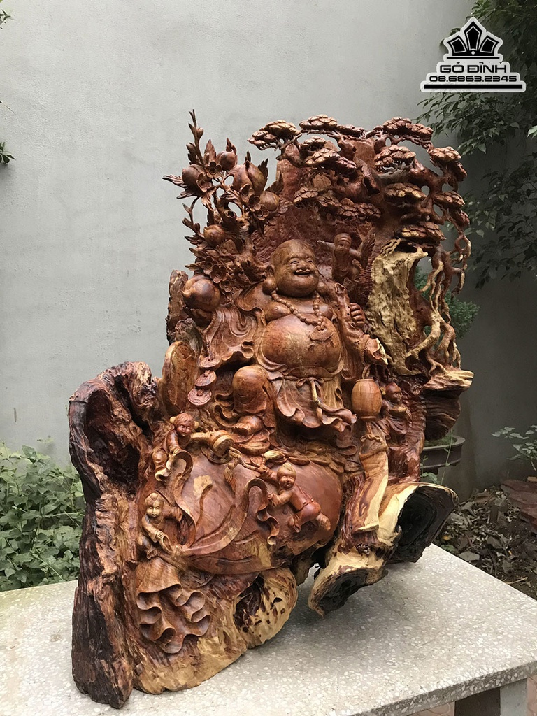 Tượng Phật Di Lặc Gỗ Sụn Hương Cao 110 Ngang 85 Sâu 52 (cm) 6