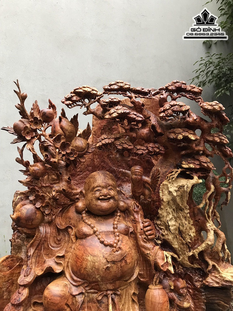 Tượng Phật Di Lặc Gỗ Sụn Hương Cao 110 Ngang 85 Sâu 52 (cm) 8