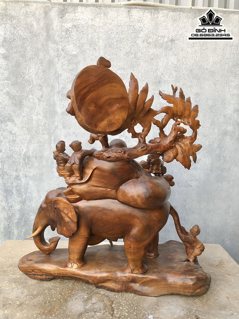 Tượng Phật Di Lặc Gỗ Xá  Xị (Gù Hương) Cao 83 Ngang 78 Sâu 35 (cm) 3