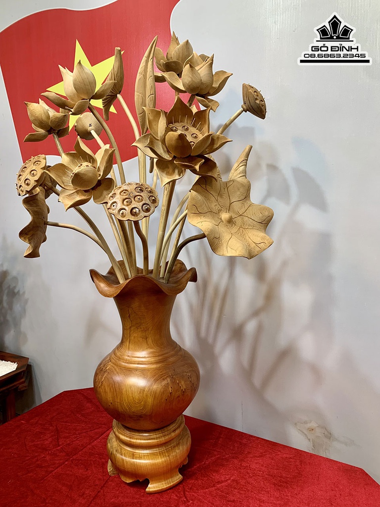 Bình Hoa Sen Gỗ Ngọc Am Cao 110 Ngang 71 Sâu 55 (cm) 1