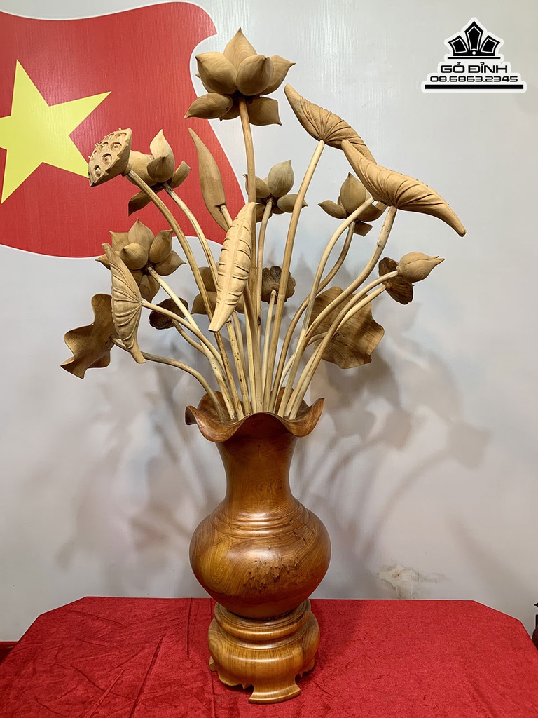 Bình Hoa Sen Gỗ Ngọc Am Cao 110 Ngang 71 Sâu 55 (cm) 2