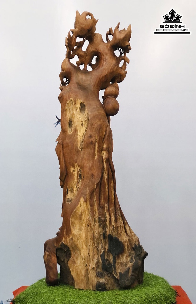 Tượng Ông Thọ Gỗ Hương Cao 123 Ngang 50 Sâu 34 (cm) 3