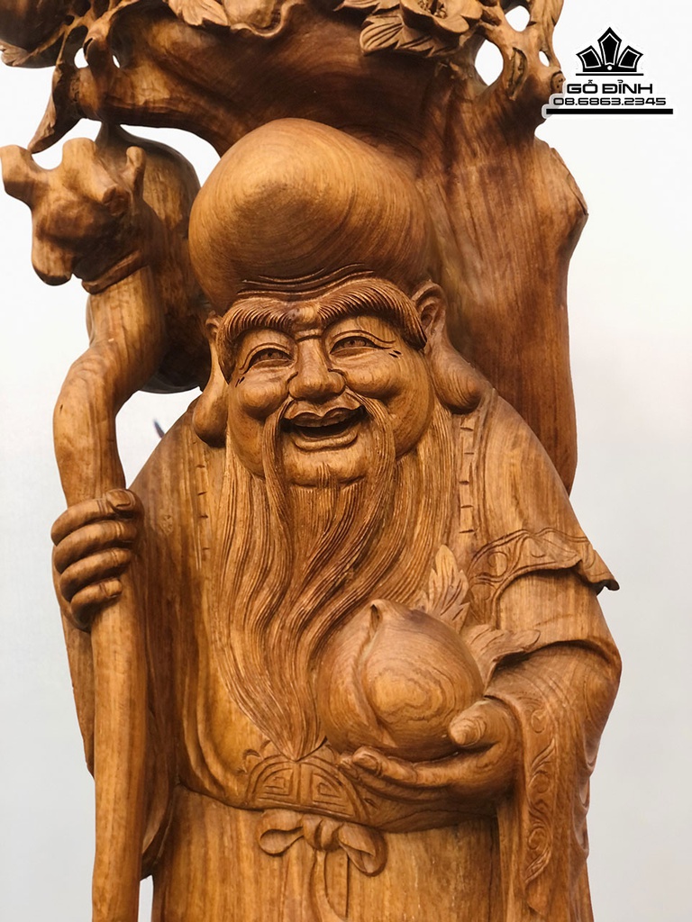 Tượng Ông Thọ Gỗ Hương Cao 123 Ngang 50 Sâu 34 (cm) 4