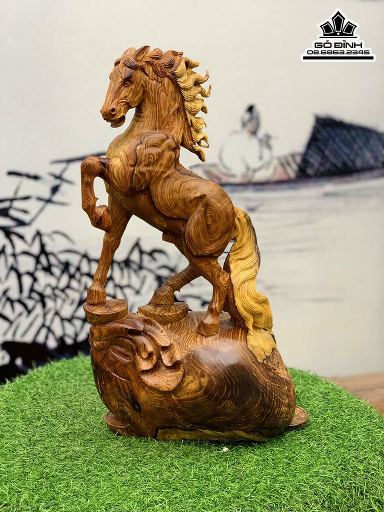 Tượng Nhất Mã Gỗ Cẩm Cao 51 Ngang 30 Sâu 18 (cm) 2
