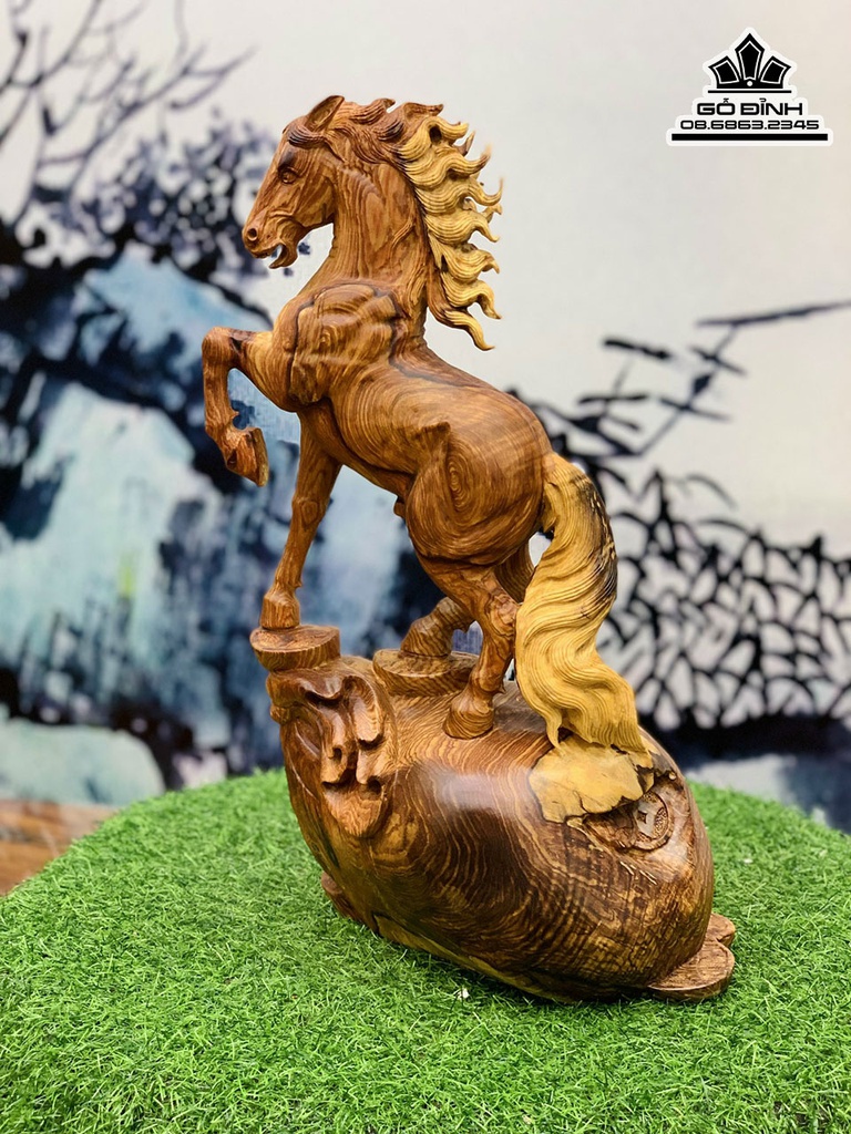 Tượng Nhất Mã Gỗ Cẩm Cao 51 Ngang 30 Sâu 18 (cm) 3