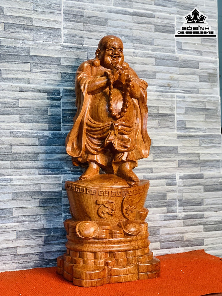 Tượng Di Lặc Chúc Phúc Gỗ Hương Đá Cao 50 Rộng 20 Sâu 16 (cm) 1