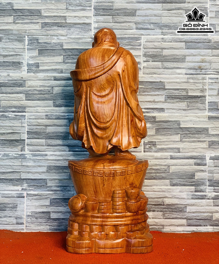 Tượng Di Lặc Chúc Phúc Gỗ Hương Đá Cao 50 Rộng 20 Sâu 16 (cm) 3