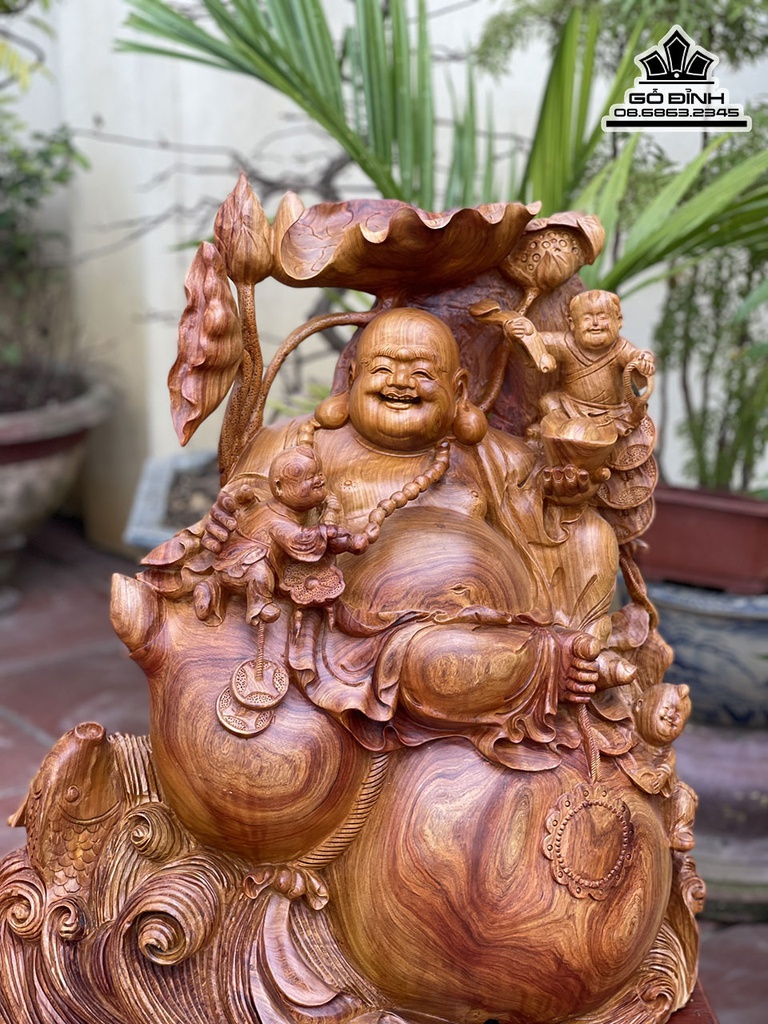 Tượng Phật Di Lặc Gỗ Hương Cao Cả Kỷ 77 Ngang 58 Sâu 30 (cm) 1
