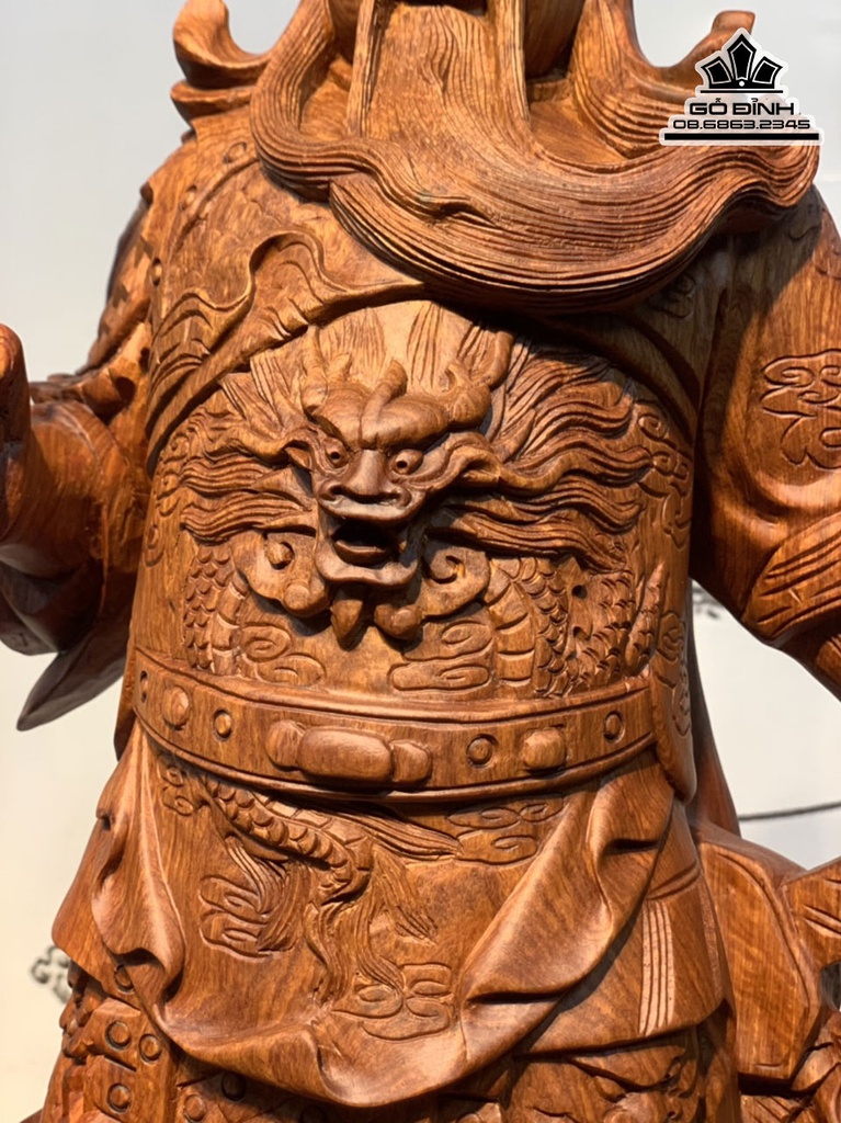 Tượng Quan Công Gỗ Hương Cao 76 Ngang 32 Sâu 20 (cm) 2