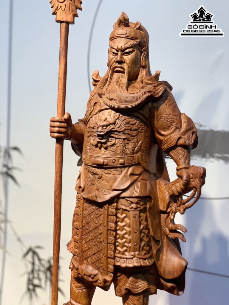 Tượng Quan Công Gỗ Hương Cao 76 Ngang 32 Sâu 20 (cm) 3