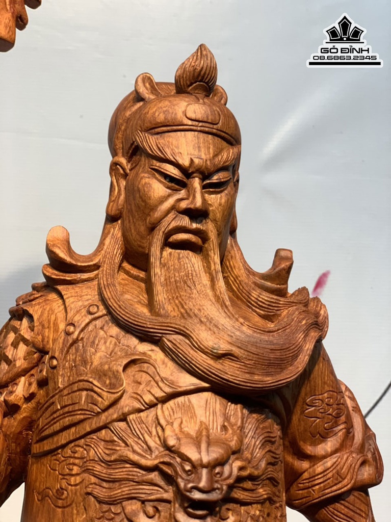 Tượng Quan Công Gỗ Hương Cao 76 Ngang 32 Sâu 20 (cm) 4
