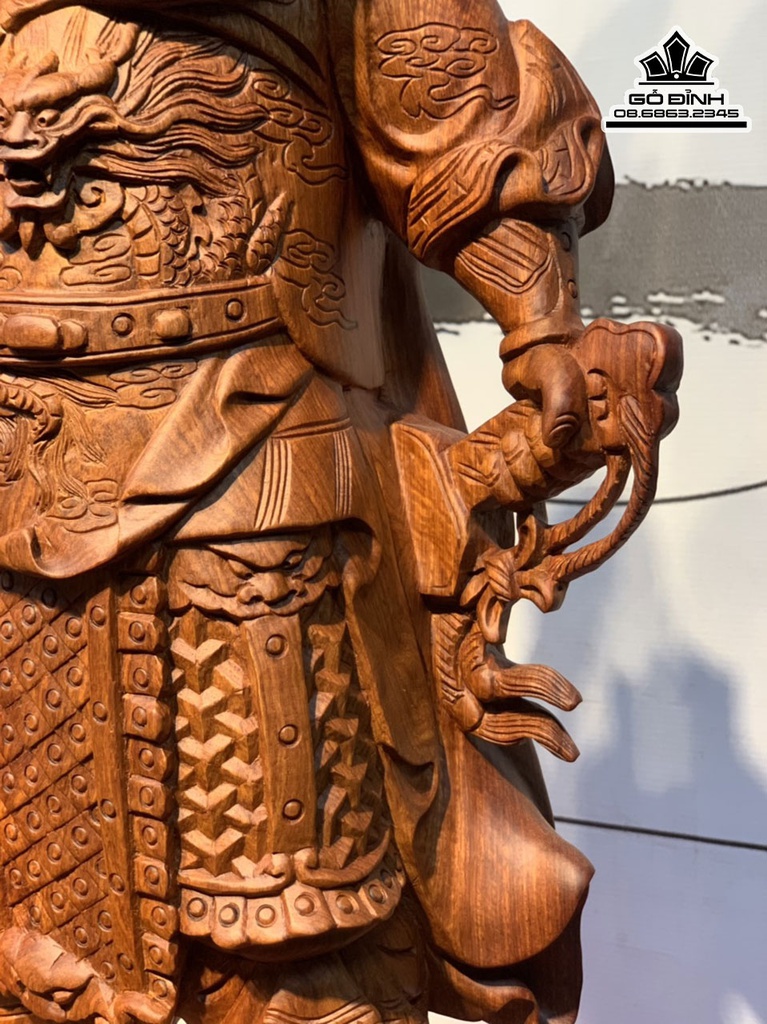 Tượng Quan Công Gỗ Hương Cao 76 Ngang 32 Sâu 20 (cm) 6