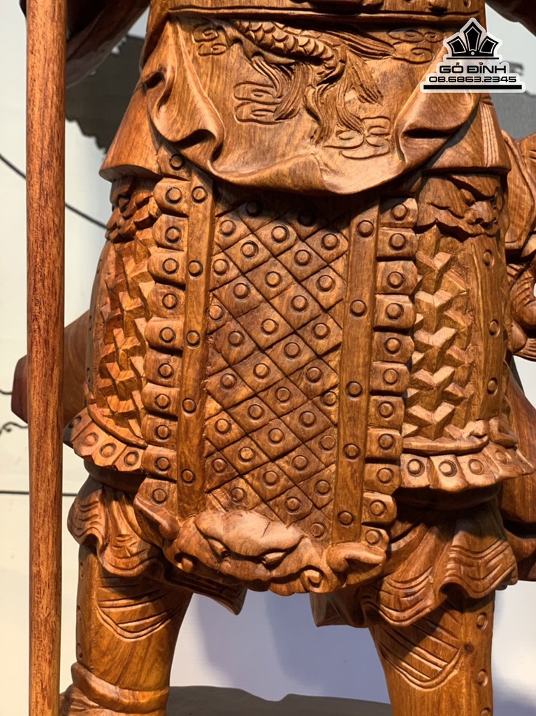 Tượng Quan Công Gỗ Hương Cao 76 Ngang 32 Sâu 20 (cm) 7