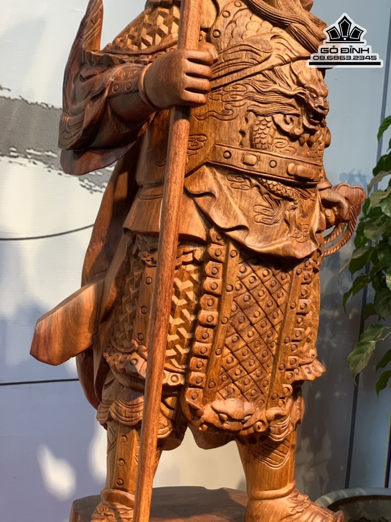 Tượng Quan Công Gỗ Hương Cao 76 Ngang 32 Sâu 20 (cm) 8