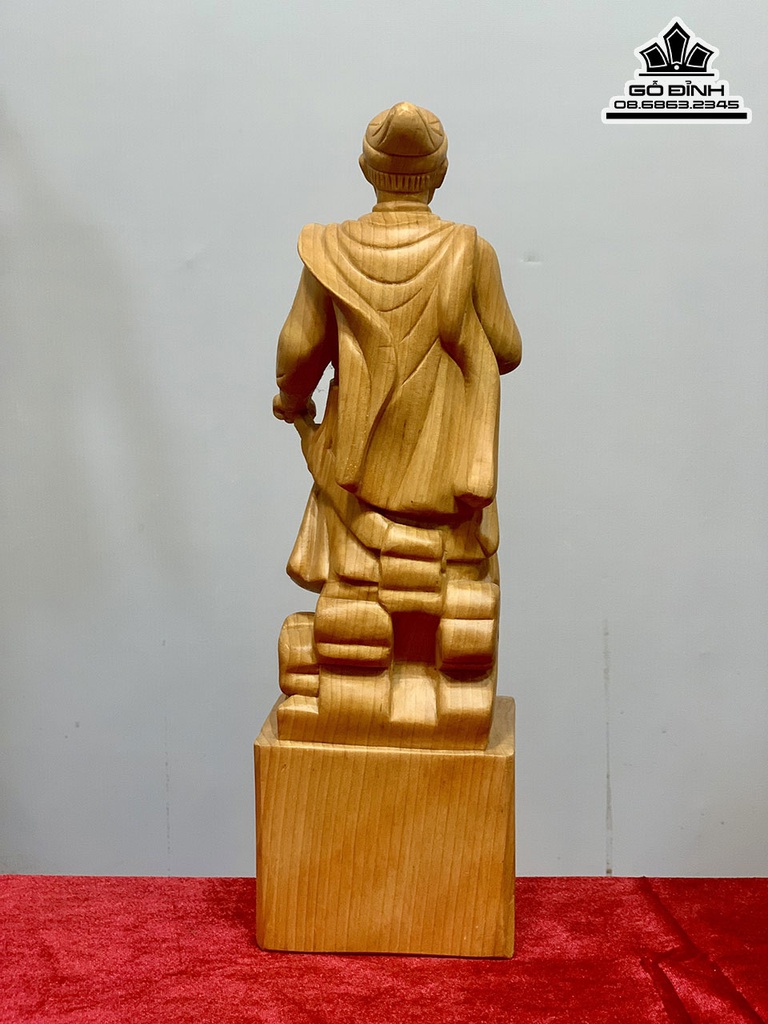 Tượng Trần Quốc Tuấn Gỗ Ngọc Am Cao 40 Ngang 12 Sâu 10 (cm) 1