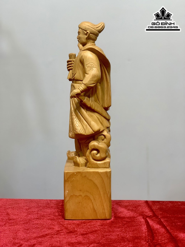 Tượng Trần Quốc Tuấn Gỗ Ngọc Am Cao 40 Ngang 12 Sâu 10 (cm) 2