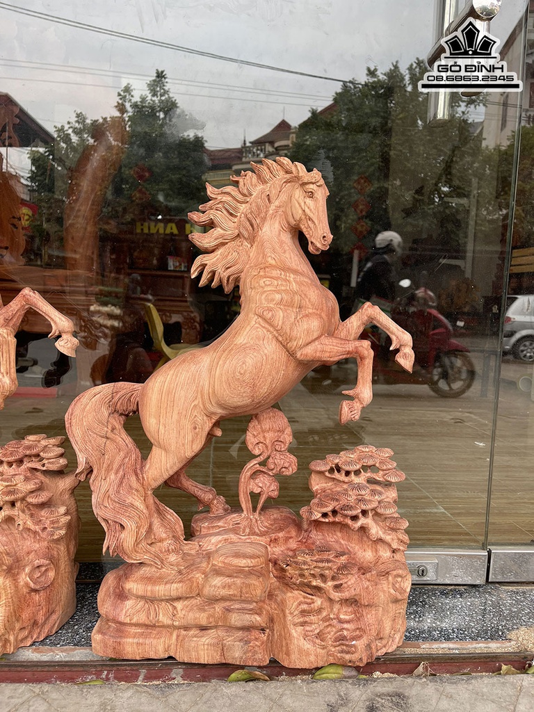 Tượng Ngựa (Nhất Mã) Gỗ Hương Cao Cả Kỷ 77 Ngang 44 Sâu 15 (cm) 1