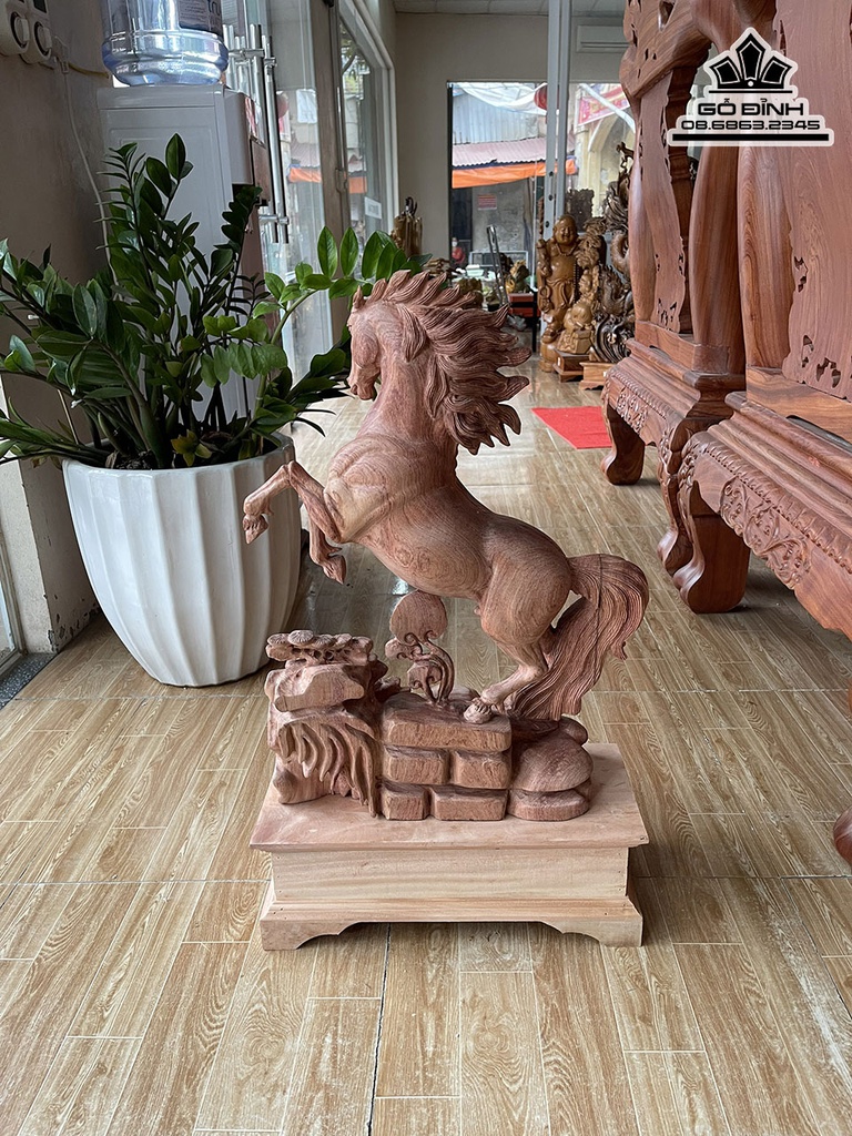 Tượng Ngựa (Nhất Mã) Gỗ Hương Cao Cả Kỷ 77 Ngang 44 Sâu 15 (cm) 4