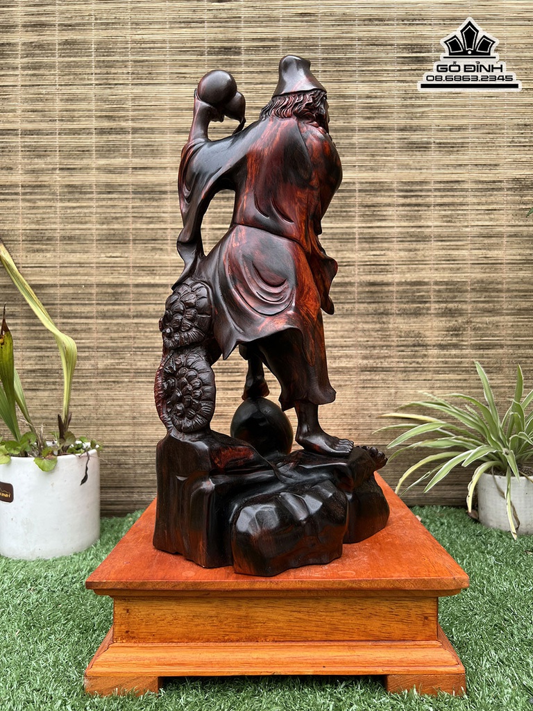 Tượng Tế Công Gỗ Trắc Cao 37 Ngang 15 Sâu 17 (cm) 0