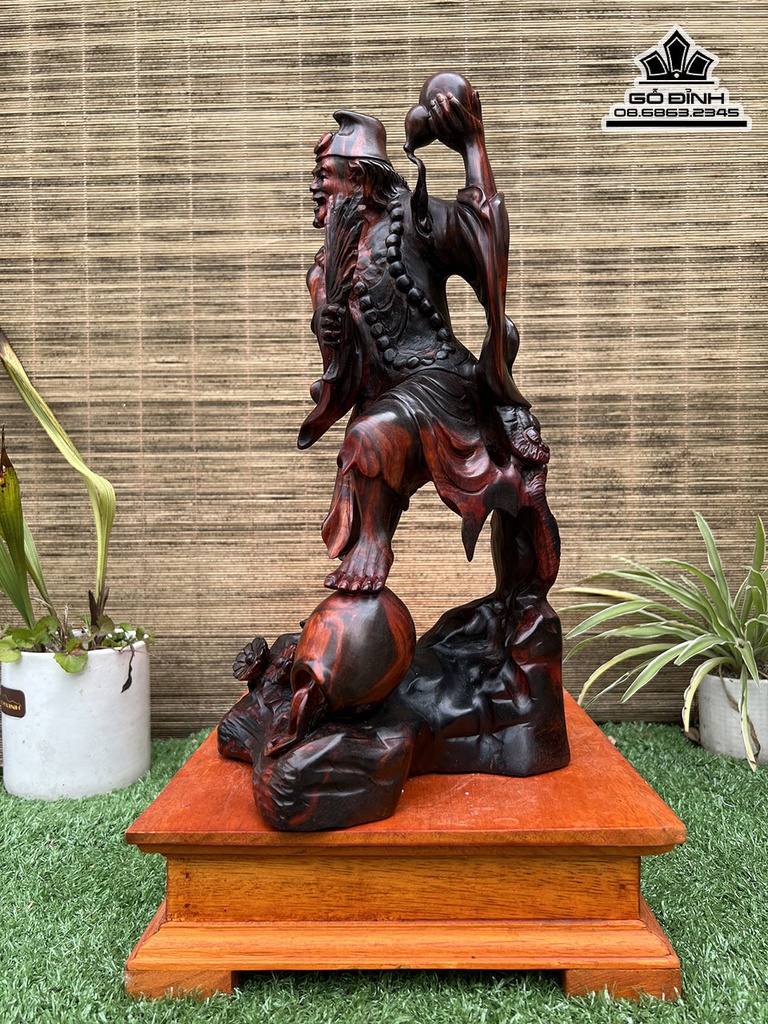 Tượng Tế Công Gỗ Trắc Cao 37 Ngang 15 Sâu 17 (cm) 2