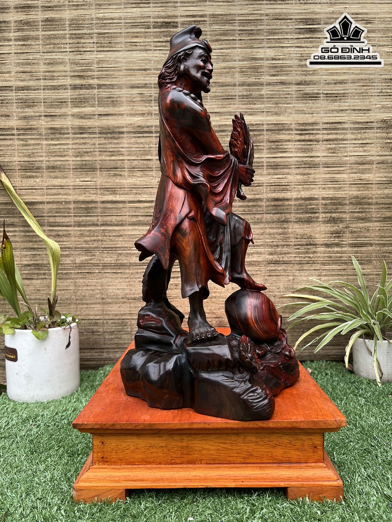 Tượng Tế Công Gỗ Trắc Cao 37 Ngang 15 Sâu 17 (cm) 4