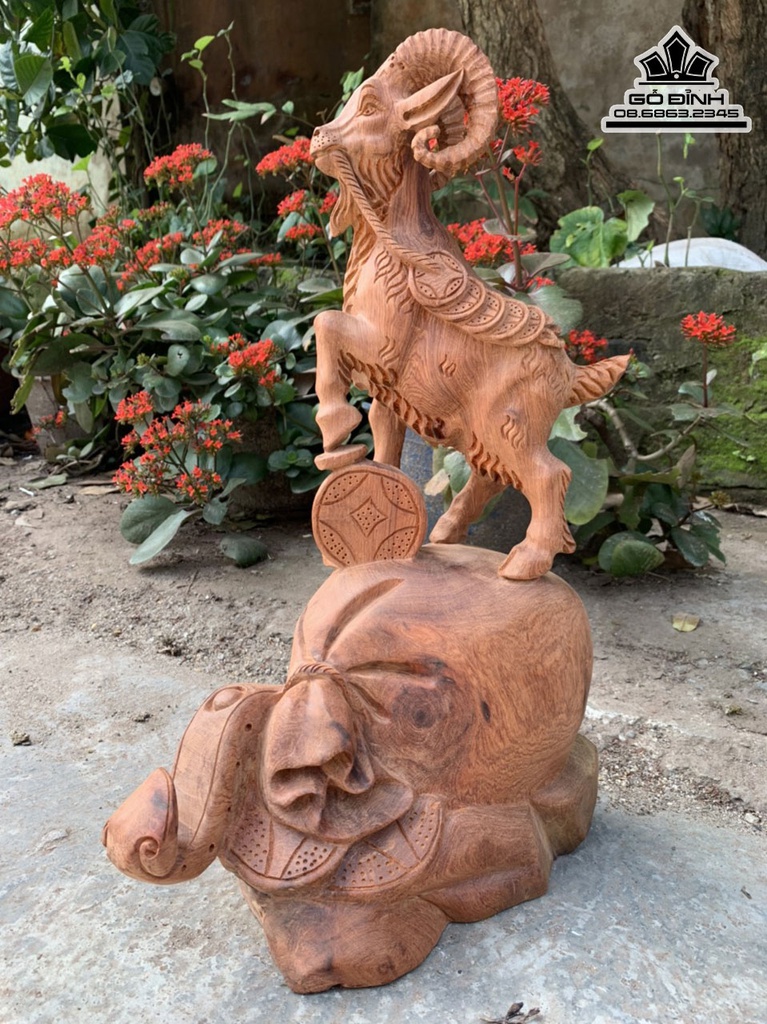 Tượng Dê (Nhất Dương) Gỗ Hương Cao 46 Ngang 30 Sâu 18b (cm) 0