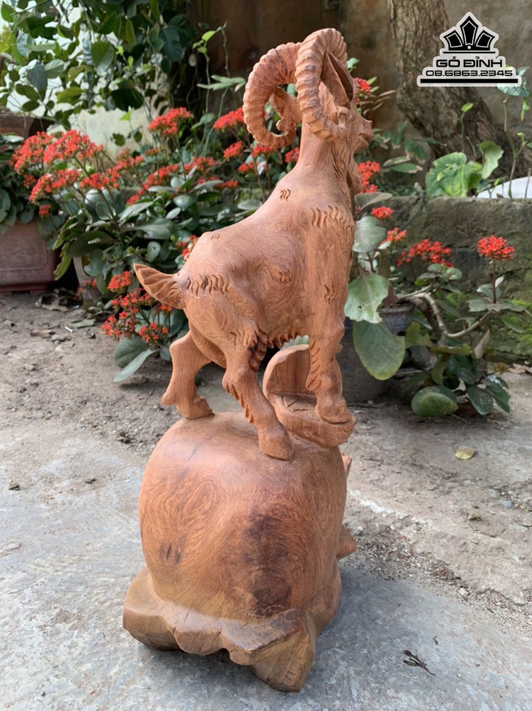 Tượng Dê (Nhất Dương) Gỗ Hương Cao 46 Ngang 30 Sâu 18b (cm) 3