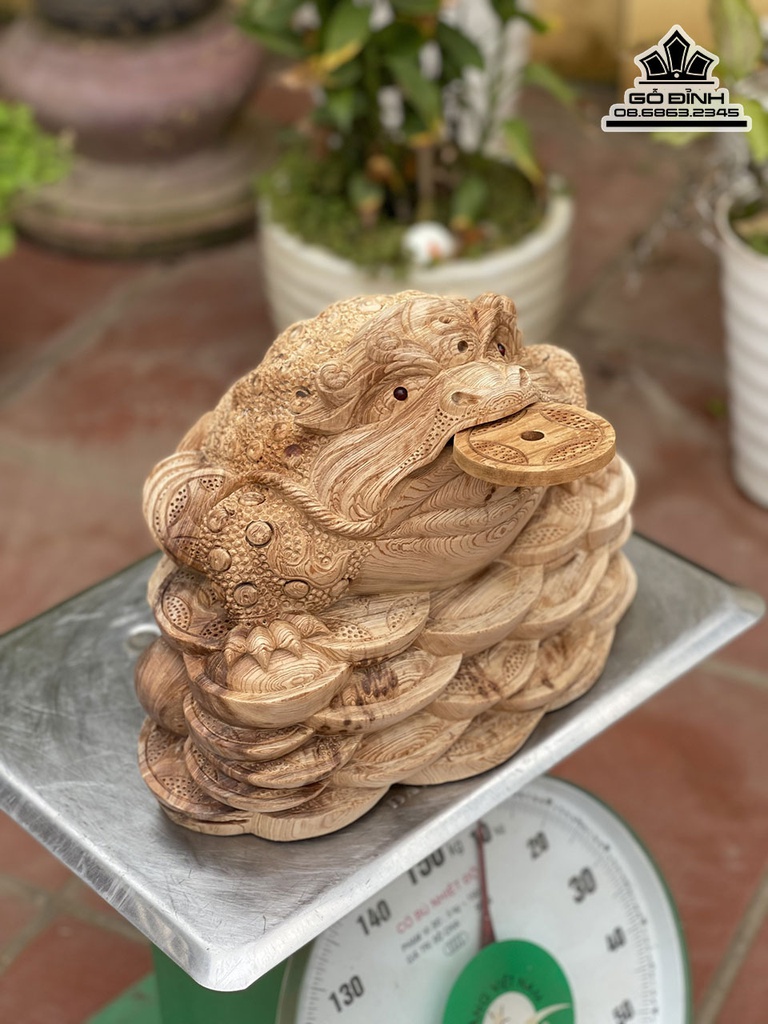 Tượng Cóc Gỗ Ngọc Am Cao 27 Ngang 36 Sâu 26 (cm) 0