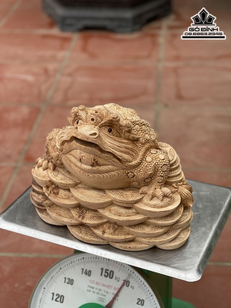 Tượng Cóc Gỗ Ngọc Am Cao 27 Ngang 36 Sâu 26 (cm) 2