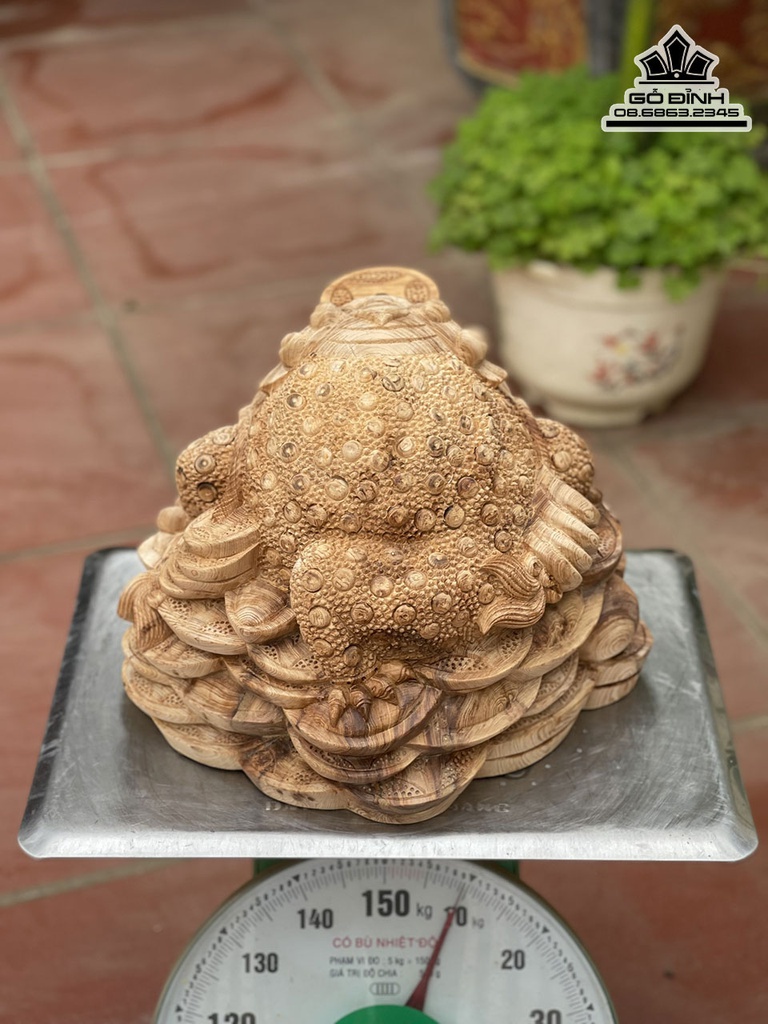 Tượng Cóc Gỗ Ngọc Am Cao 27 Ngang 36 Sâu 26 (cm) 3