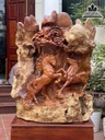 Tượng Ngựa (Song Mã Uyên Ương) Gỗ Hương Cao Cả Kỷ 147 Ngang 83 Sâu 35(cm) 0