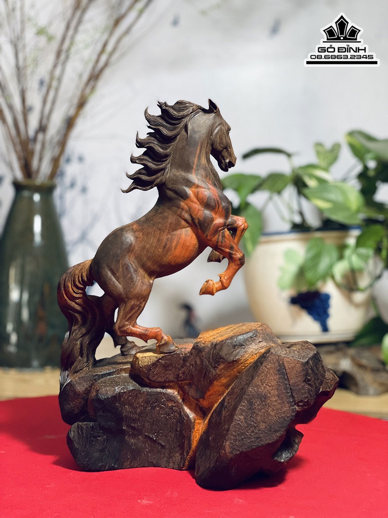 Tượng Ngựa (Nhất Mã) Gỗ Trắc Cao 34 Ngang 27 Sâu 23 (cm) 5