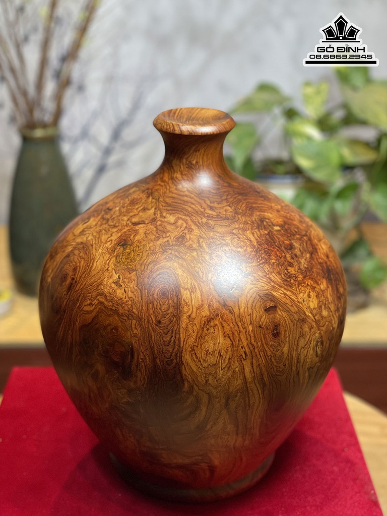 Bình Chum Phú Quý Gỗ Nu Hương Cao 36 Đường Kính 30 (cm) 0