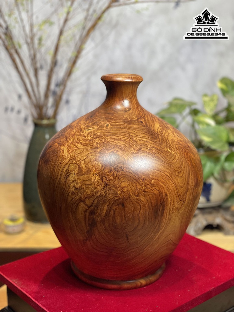 Bình Chum Phú Quý Gỗ Nu Hương Cao 36 Đường Kính 30 (cm) 3