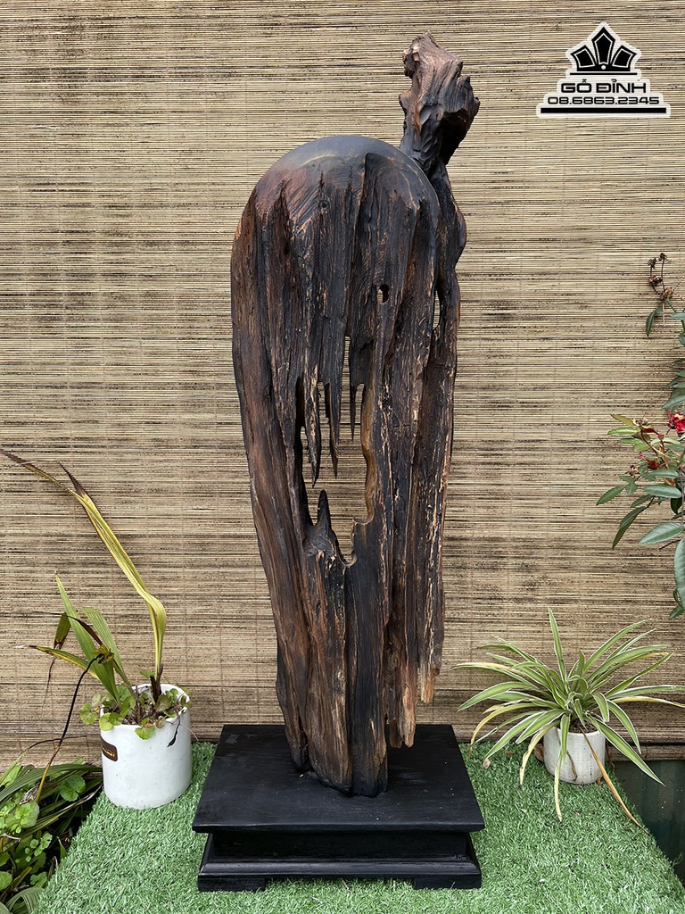 Tượng Đạt Ma Sư Tổ Gỗ Bách Xanh Cao 82 Ngang 25 Sâu 12 (cm) 2