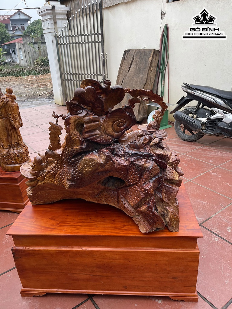 Tượng Phật Di Lặc Ngũ Phúc Gỗ Hương Cao Cả Kỷ 120 Ngang 96 Sâu 66 (cm) 6