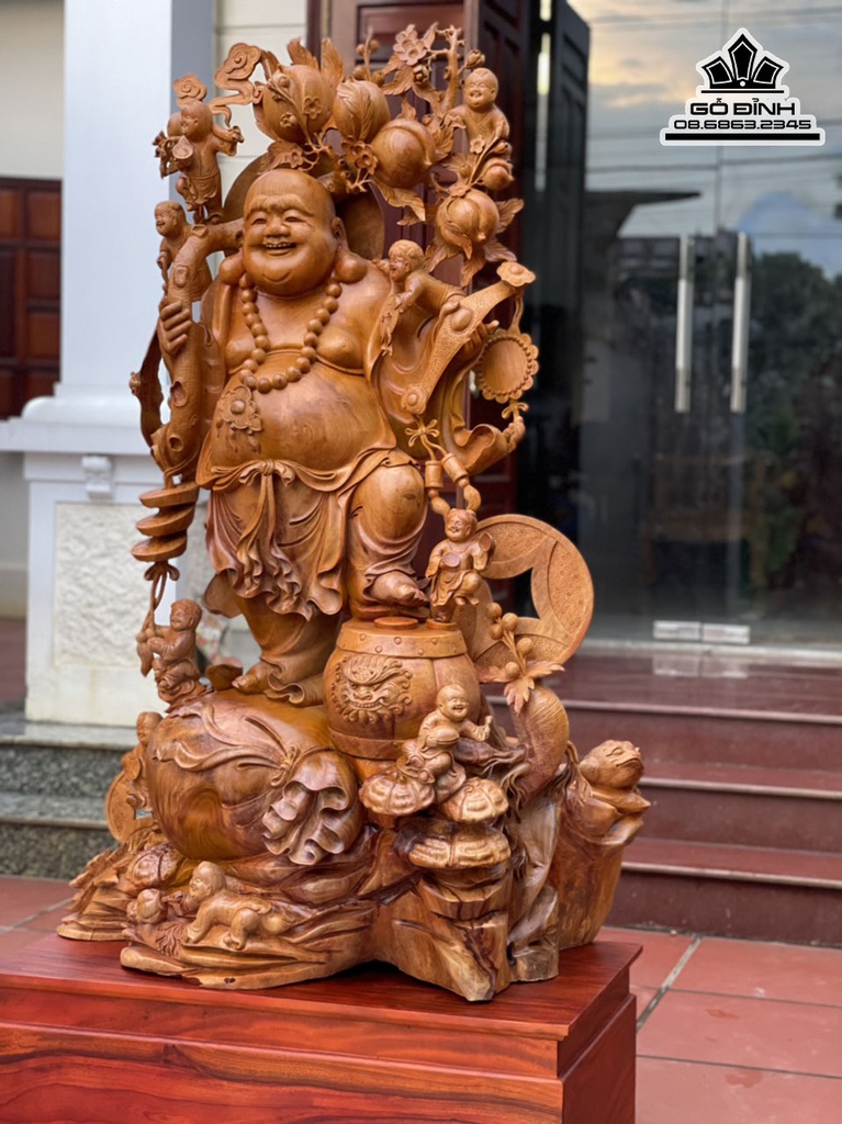 Tượng Phật Di Lặc Ngũ Phúc Gỗ Hương Cao Cả Kỷ 179 Ngang  90 Sâu 55 (cm) 1