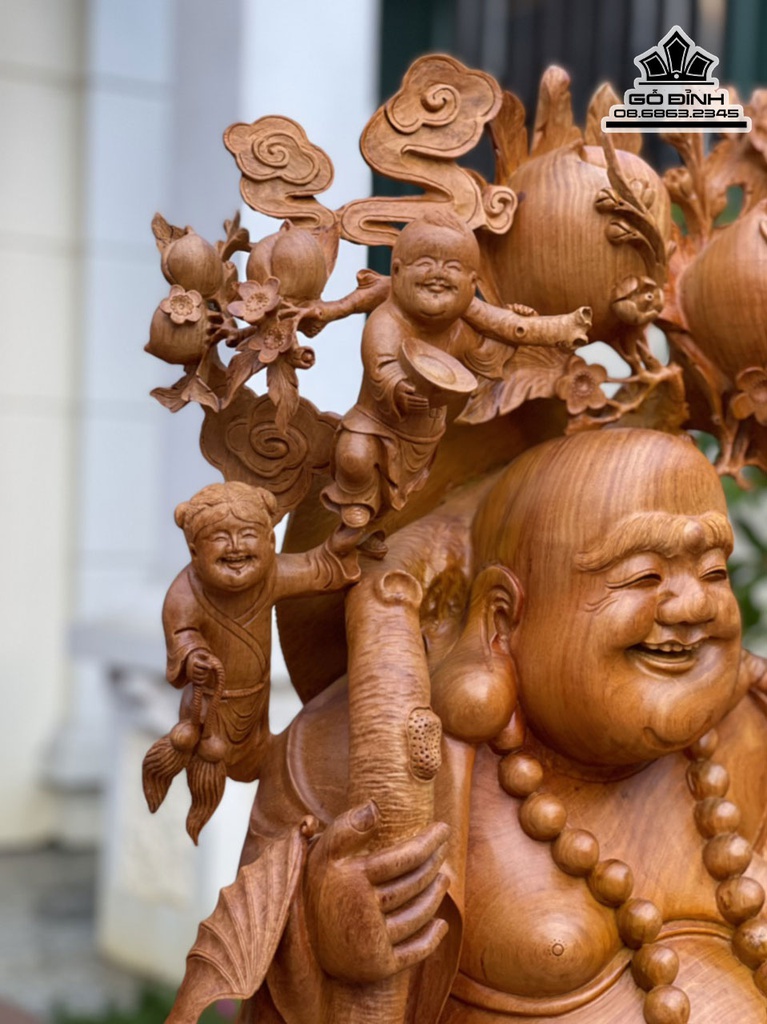 Tượng Phật Di Lặc Ngũ Phúc Gỗ Hương Cao Cả Kỷ 179 Ngang  90 Sâu 55 (cm) 5