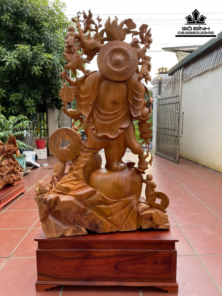 Tượng Phật Di Lặc Ngũ Phúc Gỗ Hương Cao Cả Kỷ 179 Ngang  90 Sâu 55 (cm) 8
