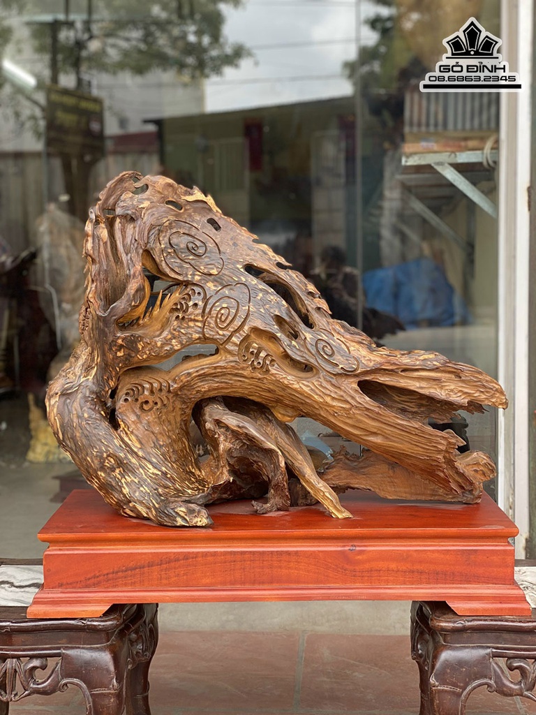 Tượng Rồng(Nhất Long) Gỗ Bách Xanh Cao 65 Ngang 84 Sâu 34 (cm) 1