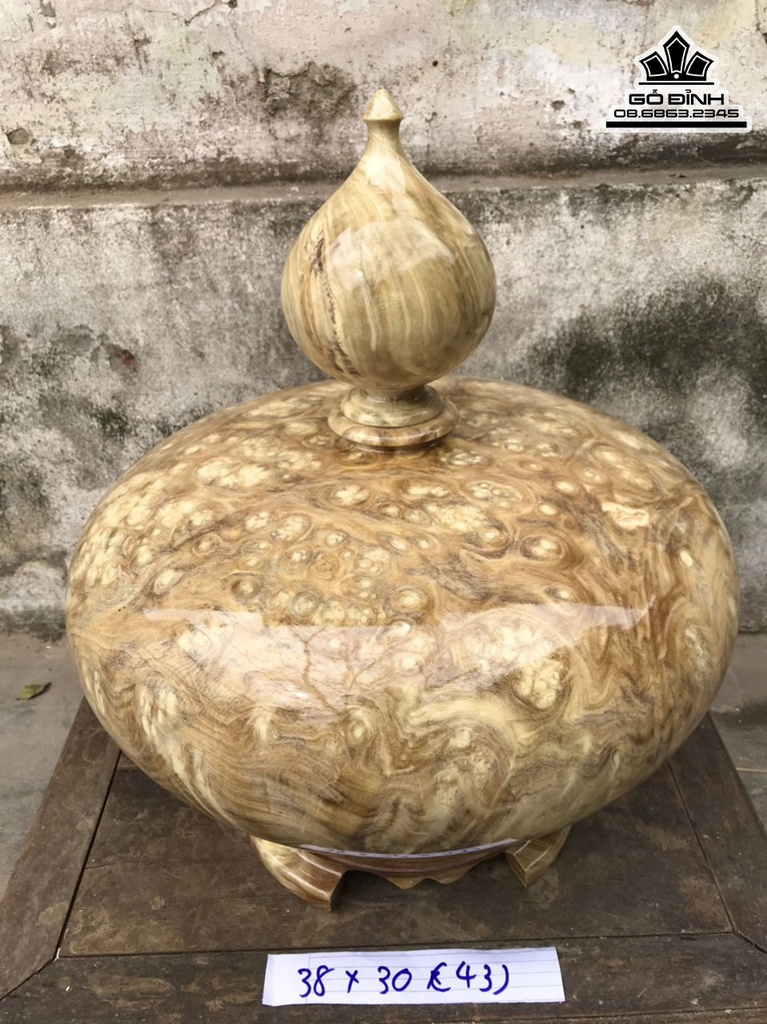 Bình Chum Phú Quý Gỗ Nu Nghiến Cao 38 Đường Kính 30 (cm) 3