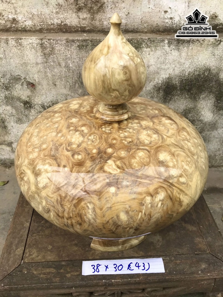 Bình Chum Phú Quý Gỗ Nu Nghiến Cao 38 Đường Kính 30 (cm) 4