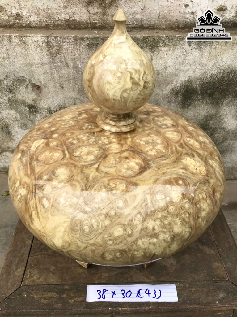 Bình Chum Phú Quý Gỗ Nu Nghiến Cao 38 Đường Kính 30 (cm) 5