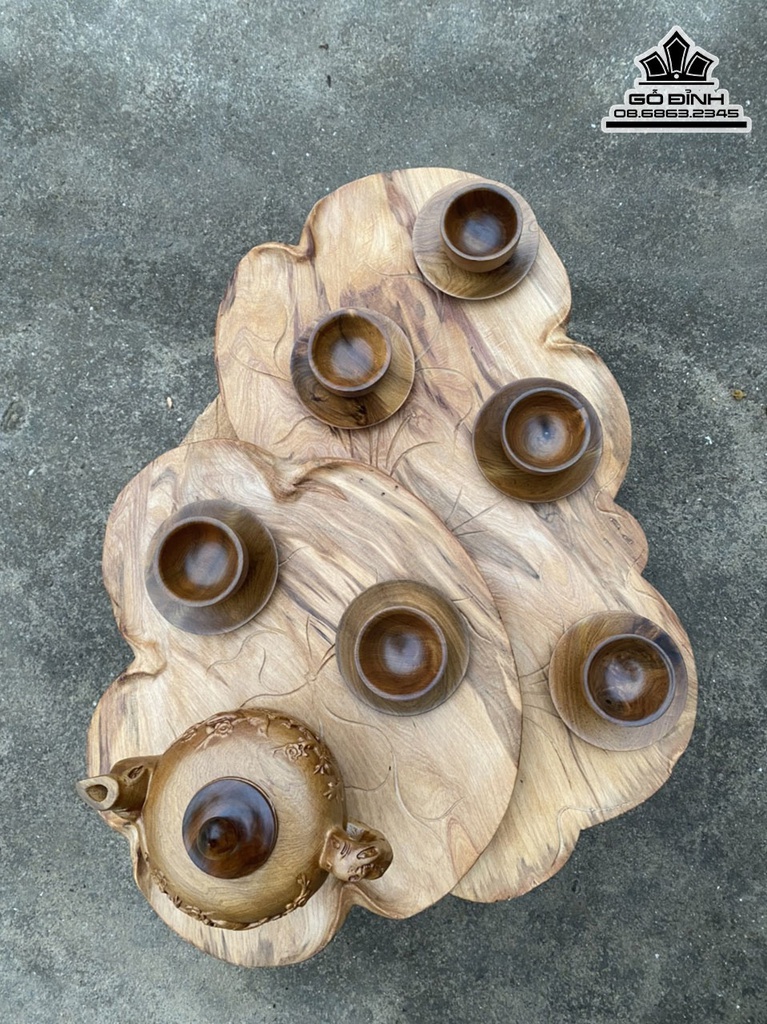 Khay Trà Gỗ Ngọc Am Cao 6 Dài 48 Rộng 36 (cm) 2