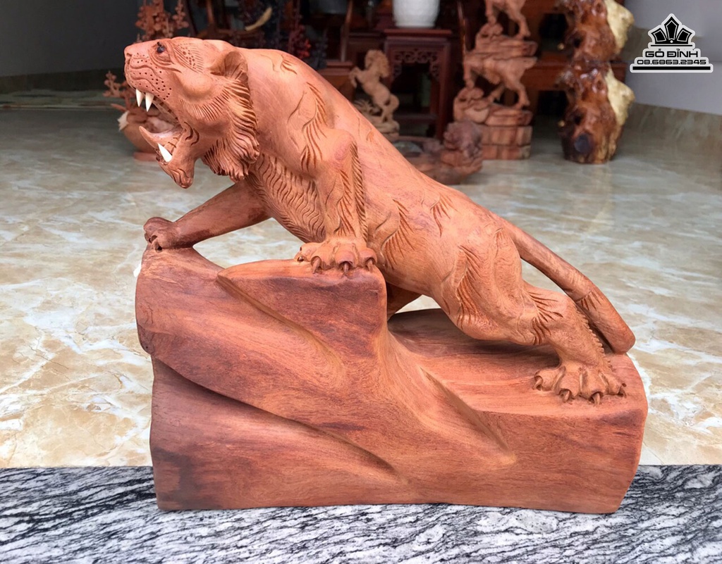 Tượng Hổ Gỗ Hương Cao 41 Ngang 45 Sâu 18 (cm) 0