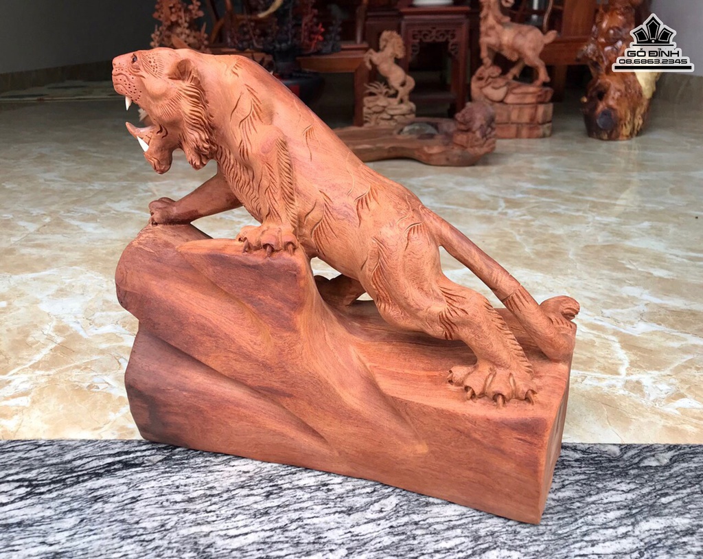 Tượng Hổ Gỗ Hương Cao 41 Ngang 45 Sâu 18 (cm) 1