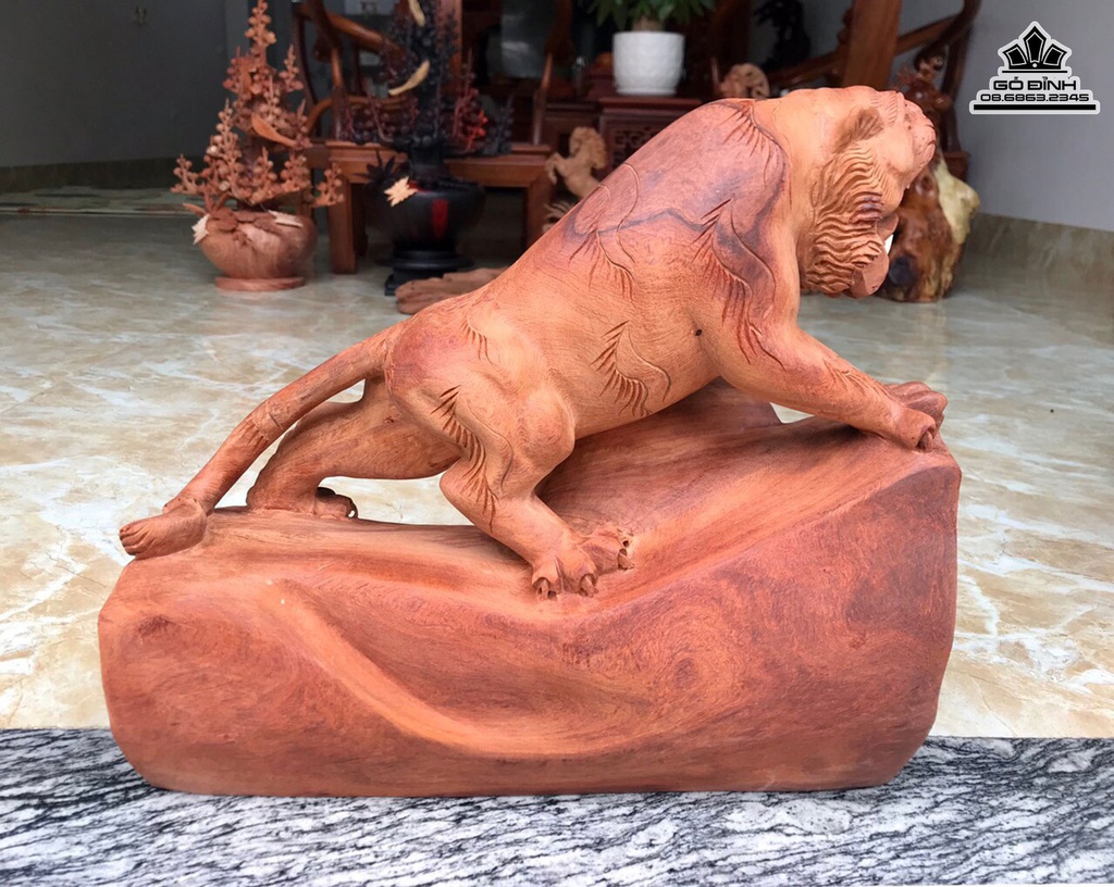 Tượng Hổ Gỗ Hương Cao 41 Ngang 45 Sâu 18 (cm) 2