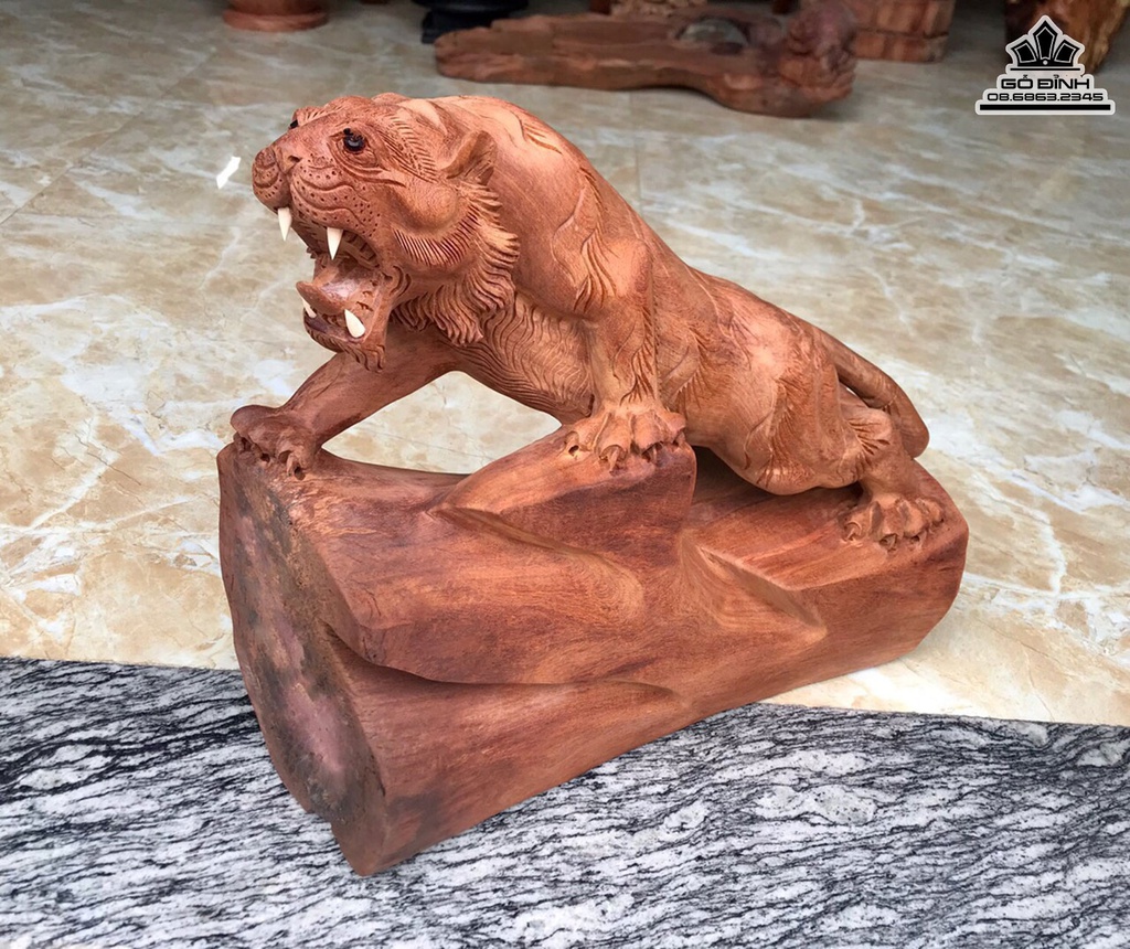 Tượng Hổ Gỗ Hương Cao 41 Ngang 45 Sâu 18 (cm) 3